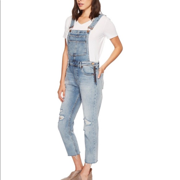 Blank NYC Slim Girlfriend Distressed Overalls